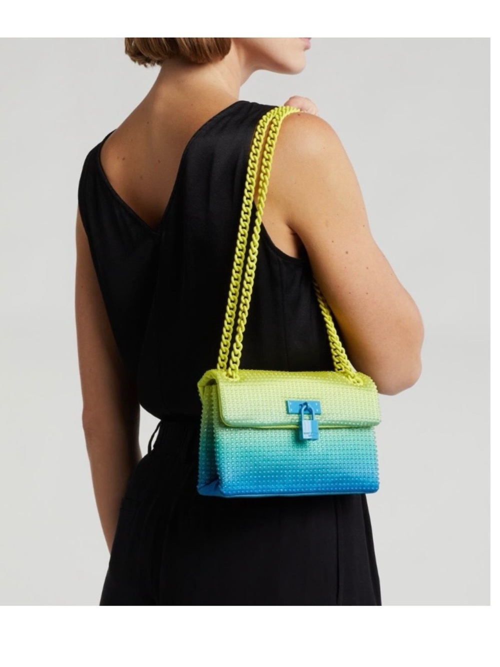 Kurt Geiger London Rhinestone Mini Brixton Shoulder Bag In Light Pastel Blue